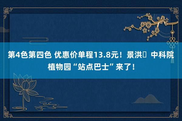 第4色第四色 优惠价单程13.8元！景洪⇋中科院植物园“站点巴士”来了！