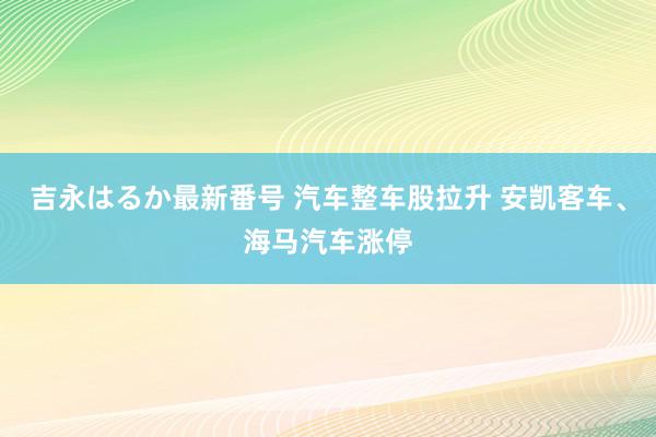 吉永はるか最新番号 汽车整车股拉升 安凯客车、海马汽车涨停